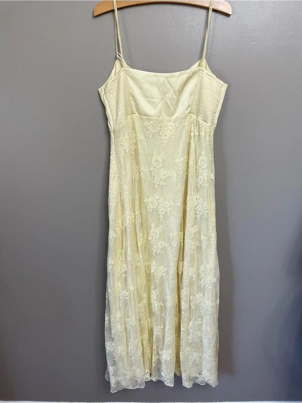 Abercrombie and fitch XL Julia slip lace dress butter yellow